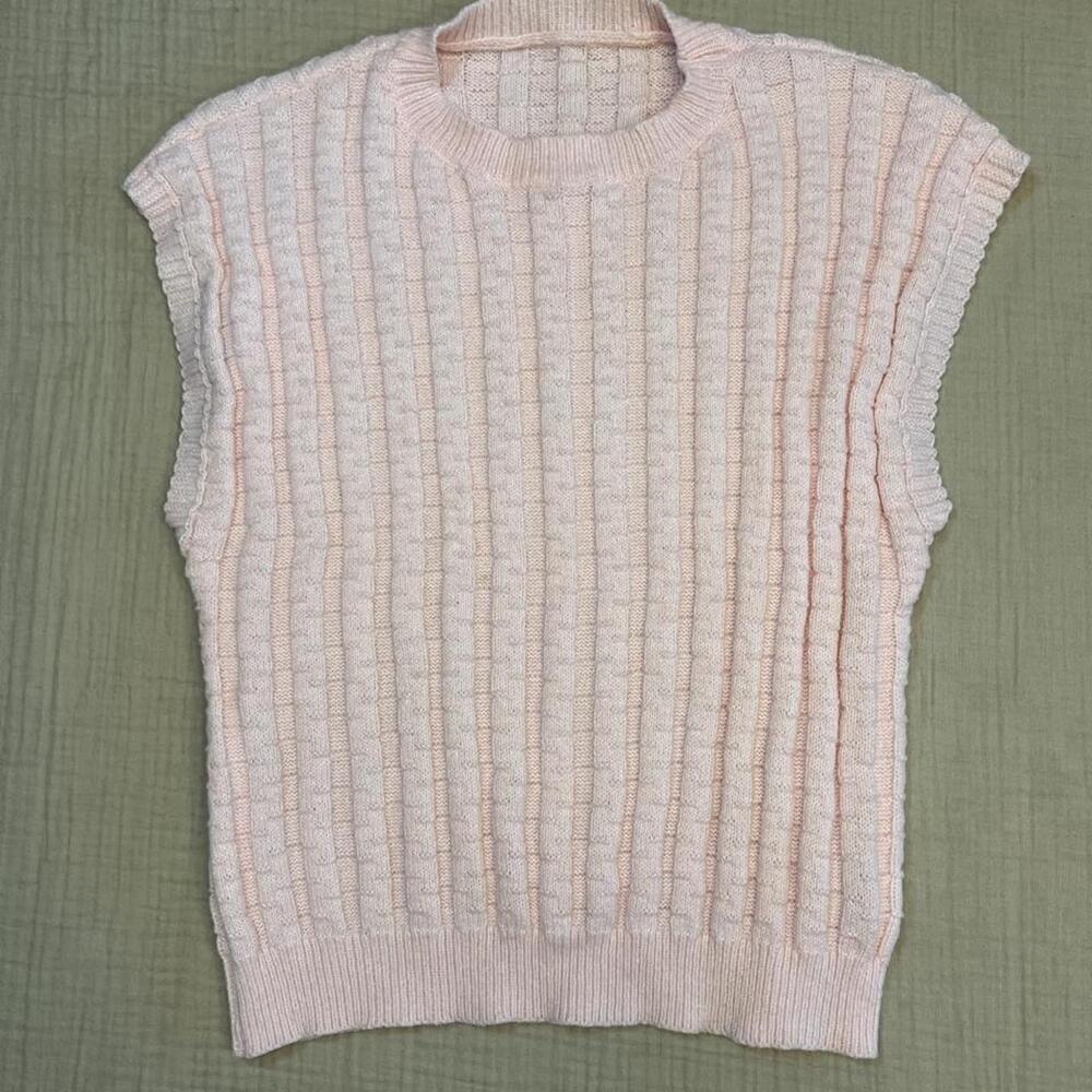 SHEIN light pink cable-knit sweater vest